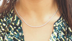 Collier rivière en or blanc et diamants 4.40cts - Castafiore