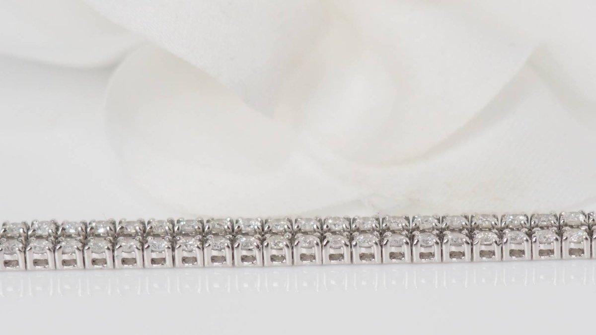 Collier rivière en or blanc et diamants 4.40cts - Castafiore