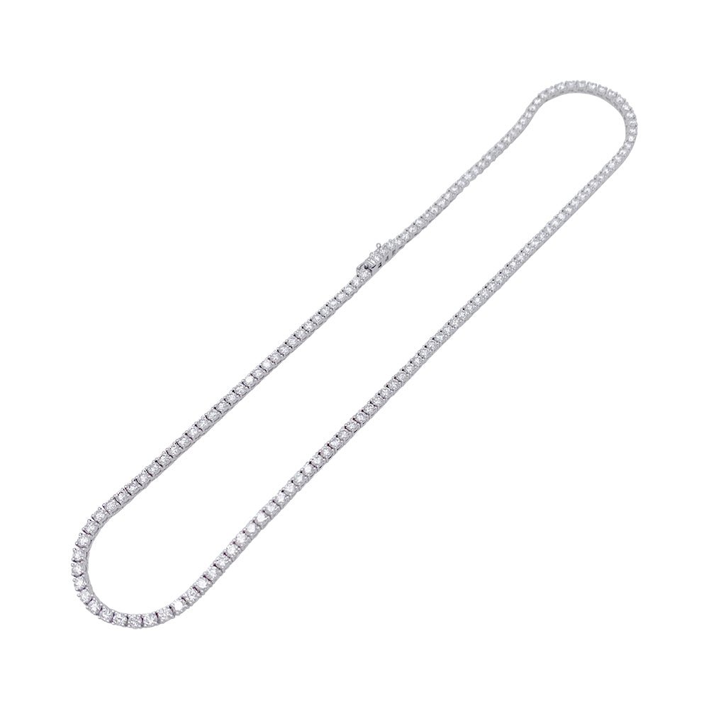 Collier rivière or blanc, diamants. - Castafiore