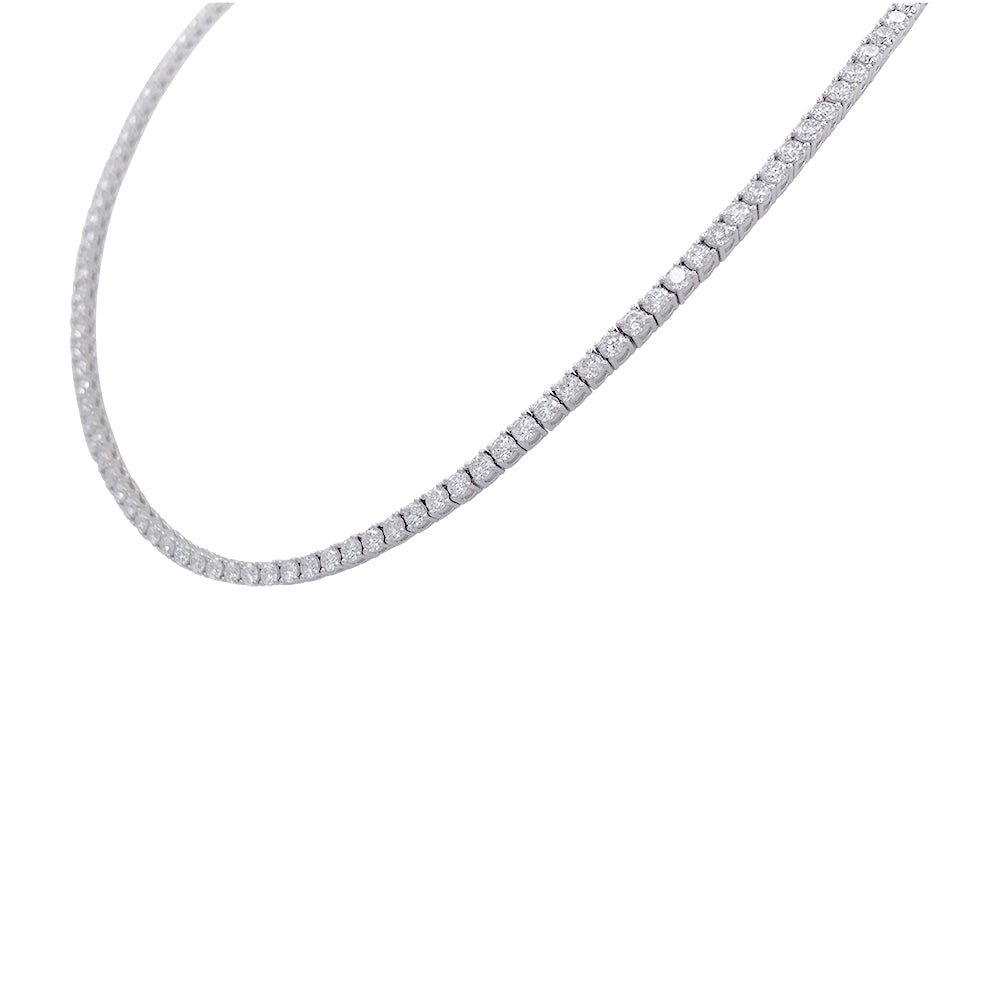 Collier rivière or blanc, diamants. - Castafiore