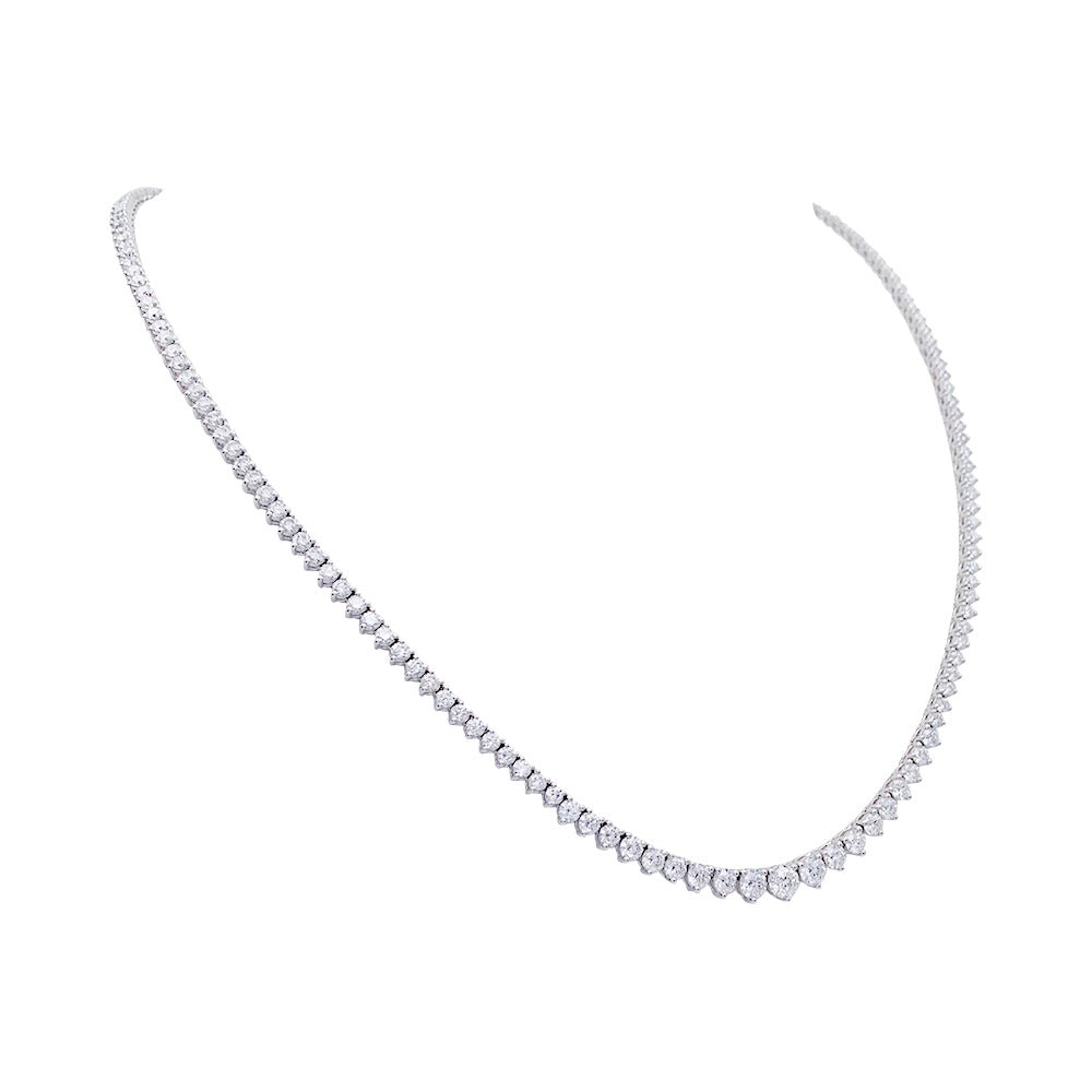 Collier rivière or blanc, diamants - Castafiore