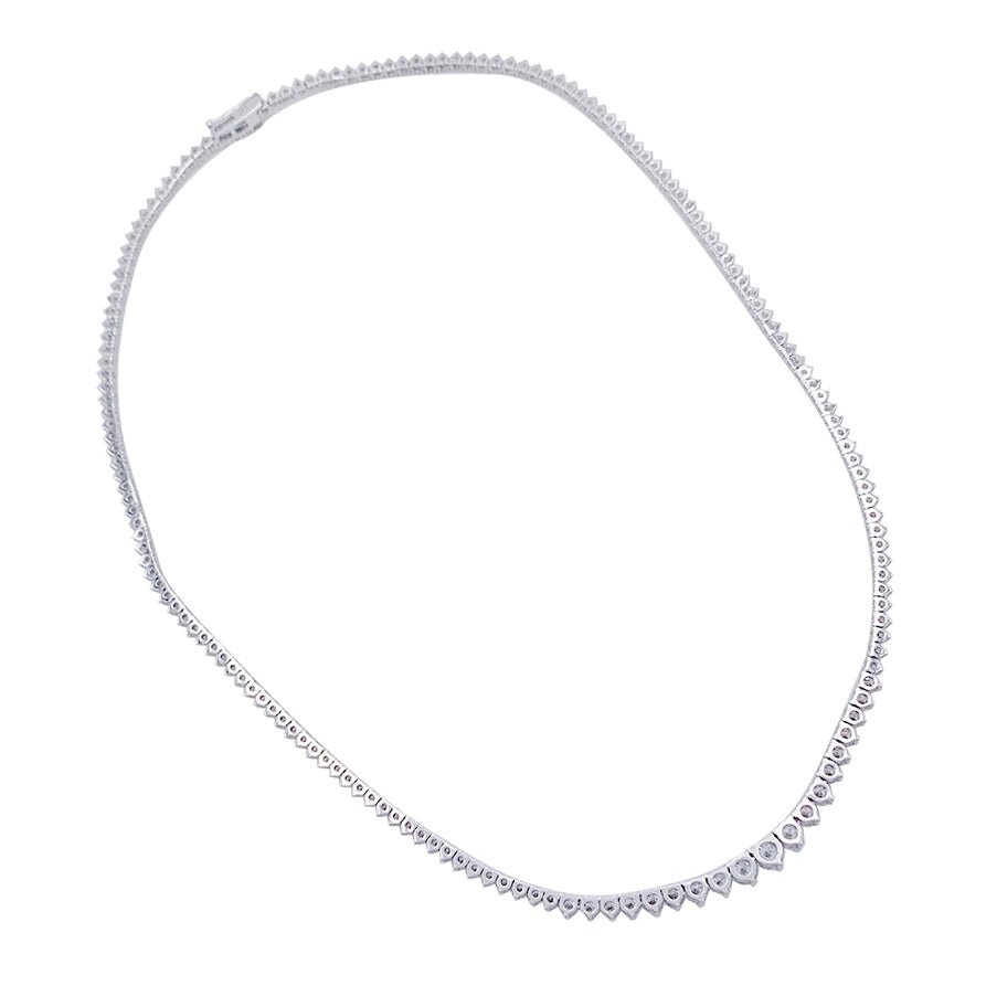 Collier rivière or blanc, diamants - Castafiore