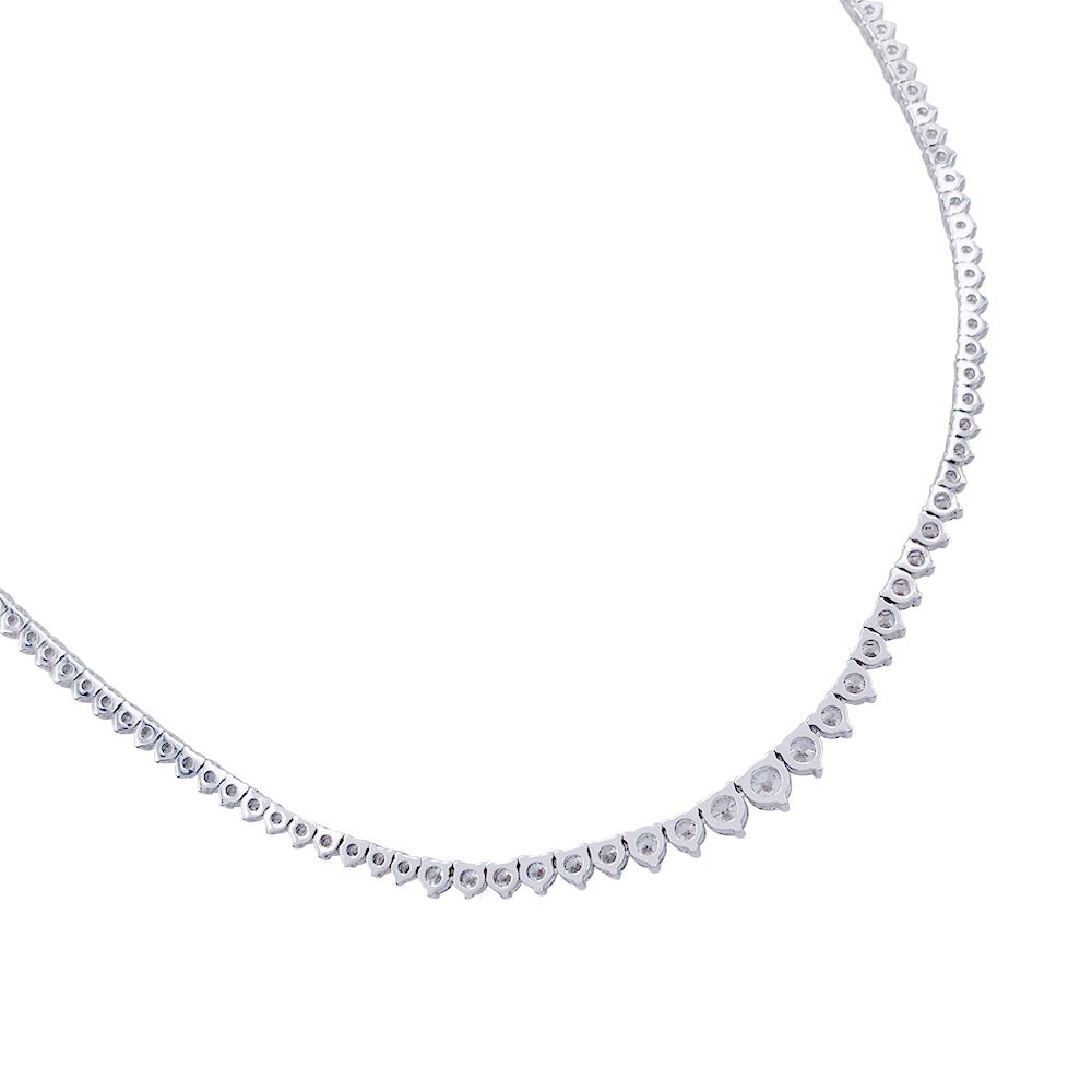 Collier rivière or blanc, diamants - Castafiore