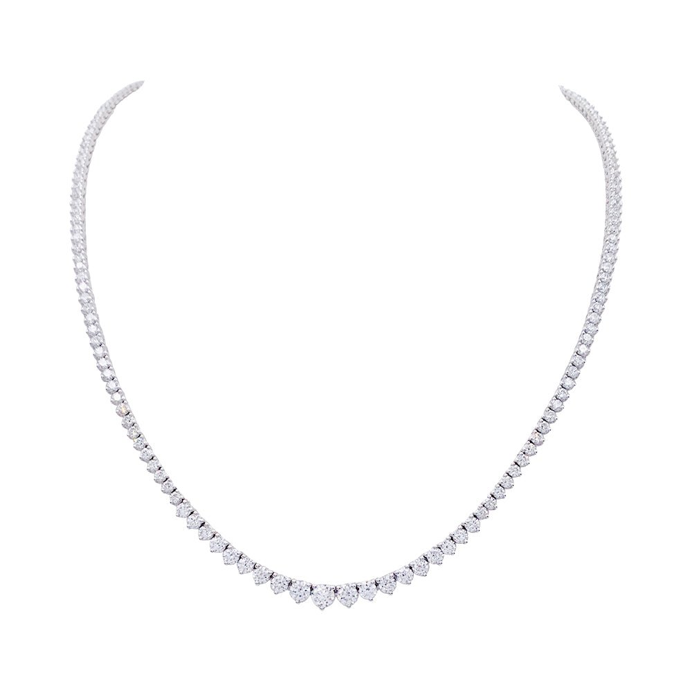 Collier rivière or blanc, diamants - Castafiore