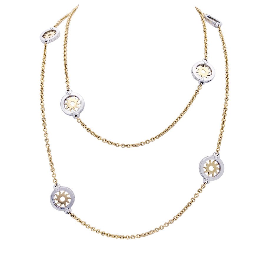 Collier Sautoir BULAGRI "Tondo Sun" en or jaune et acier - Castafiore