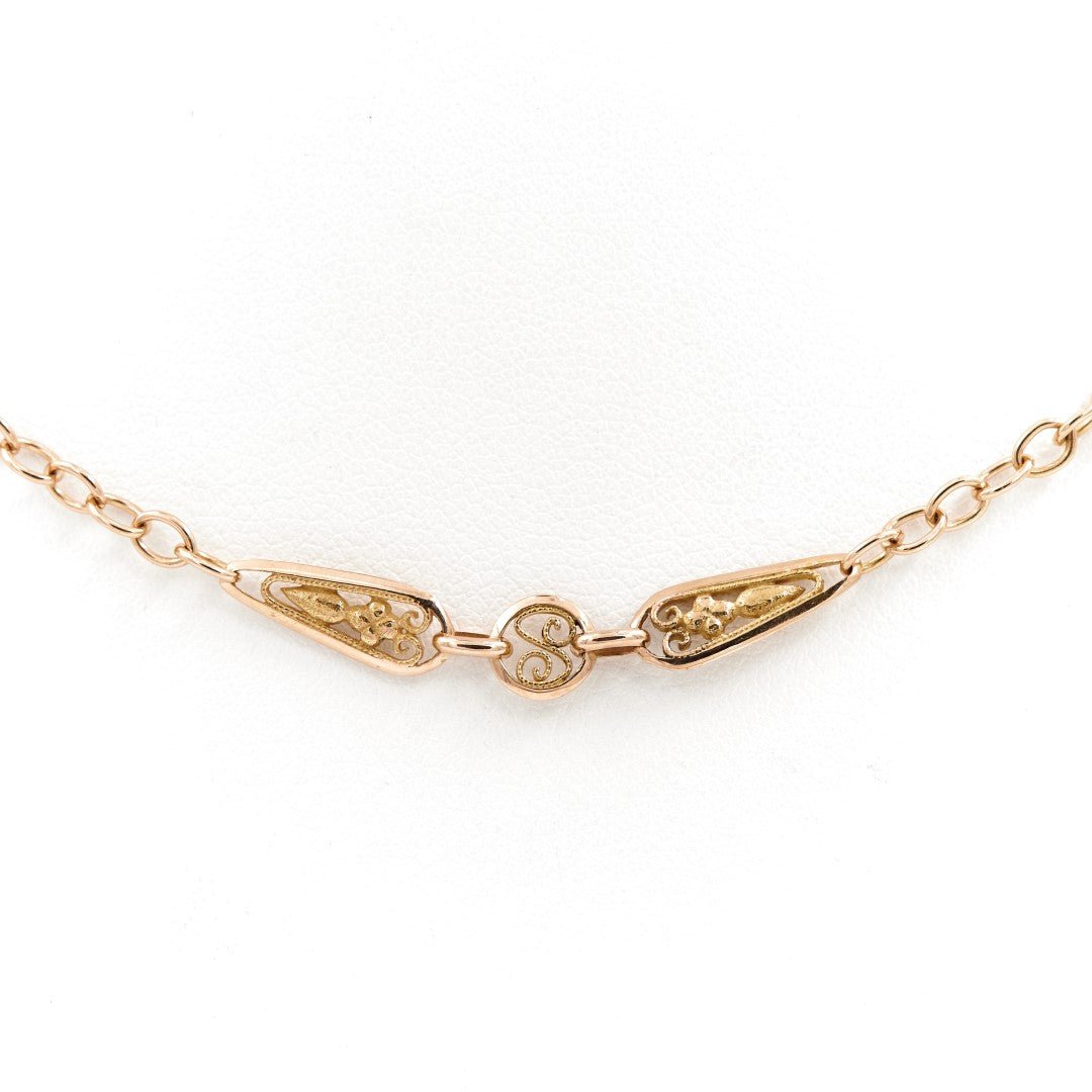 Collier Sautoir maille alternée en or jaune - Castafiore