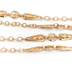 Collier Sautoir maille alternée en or jaune - Castafiore