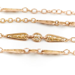 Collier Sautoir maille alternée en or jaune - Castafiore