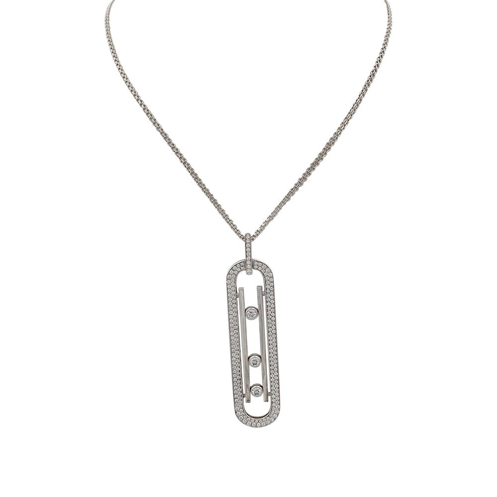 Collier Sautoir MESSIKA “Move 10th Anniversary” en or blanc et diamants - Castafiore