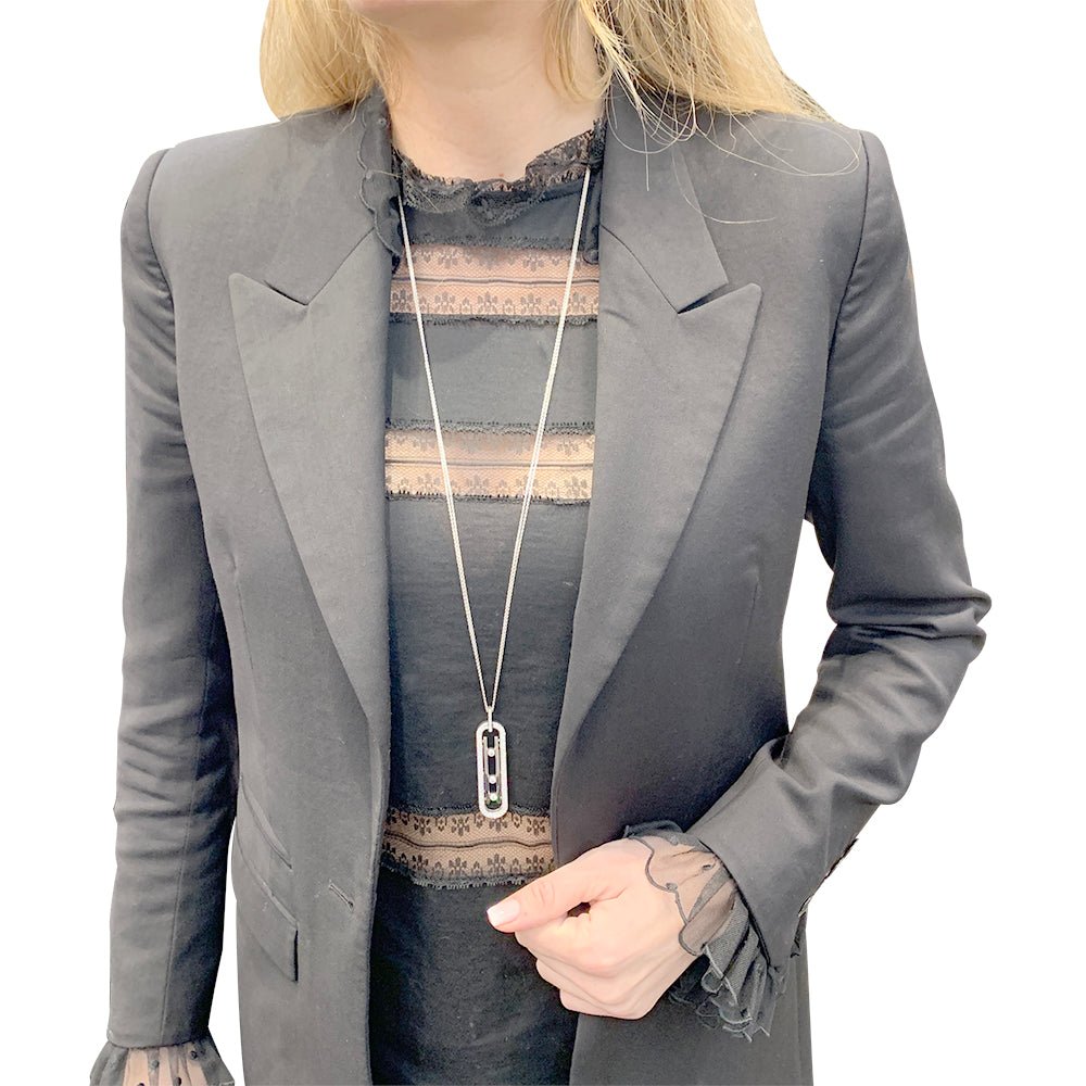 Collier Sautoir MESSIKA “Move 10th Anniversary” en or blanc et diamants - Castafiore