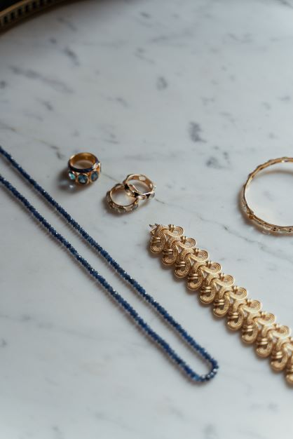 Collier Sautoir rang de billes de saphirs - Castafiore