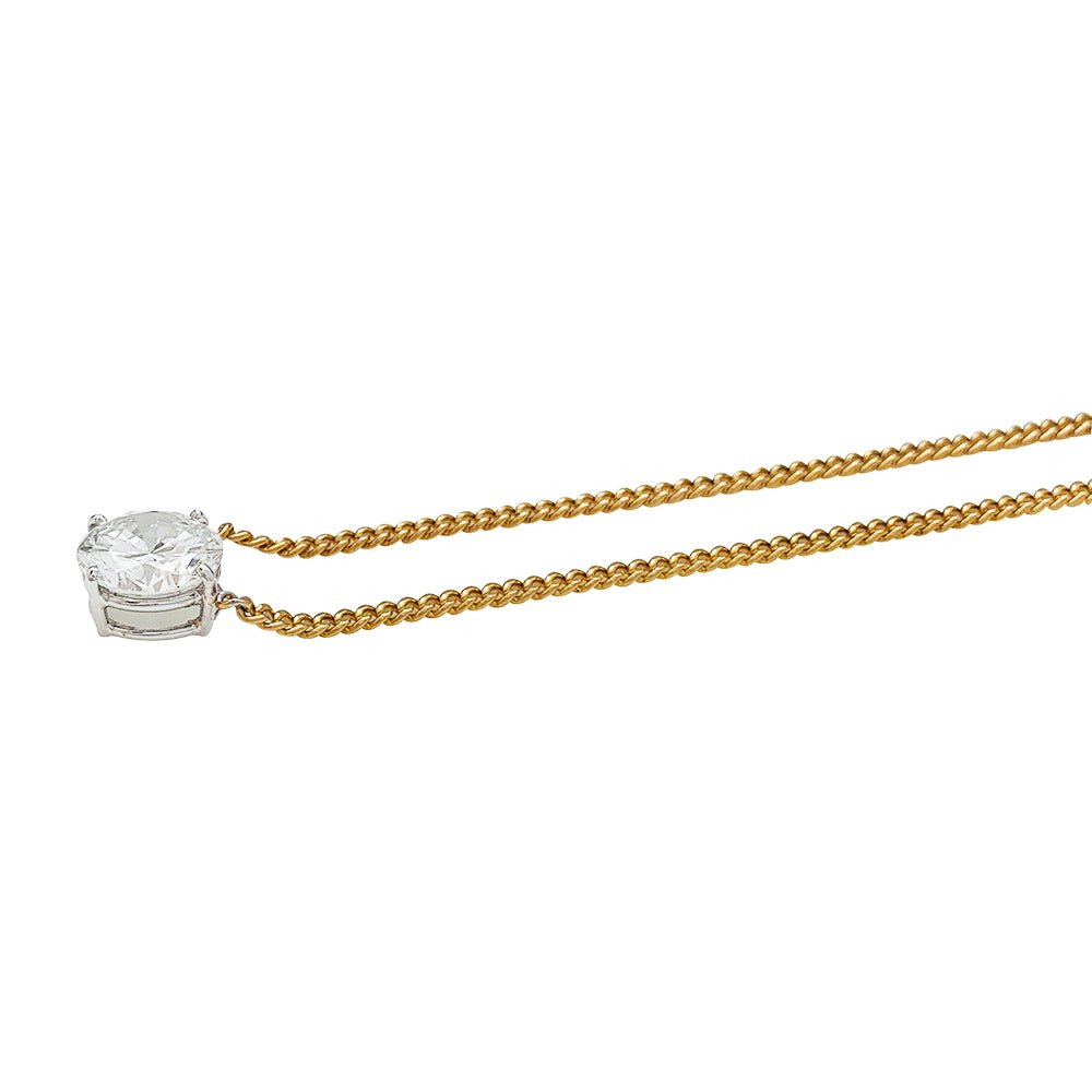 Collier solitaire deux ors et diamant - Castafiore