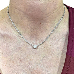 Collier solitaire diamant 1,50 carat en or blanc - Castafiore