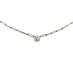 Collier solitaire diamant 1,50 carat en or blanc - Castafiore