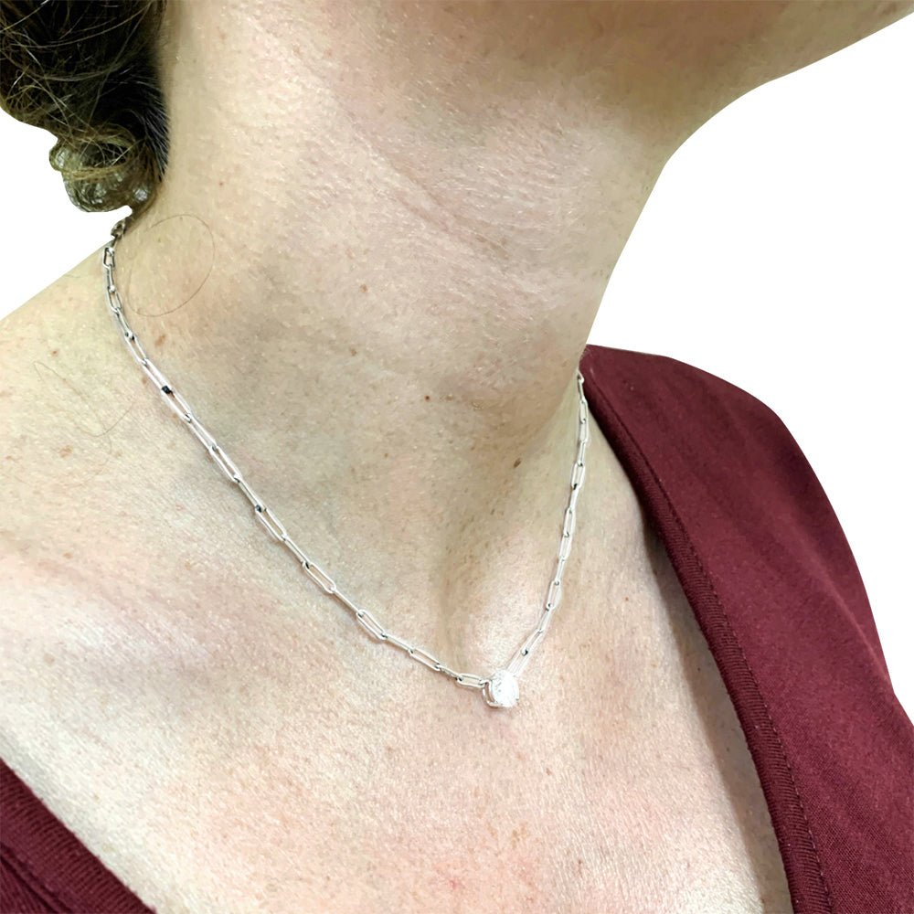 Collier solitaire diamant 1,50 carat en or blanc - Castafiore