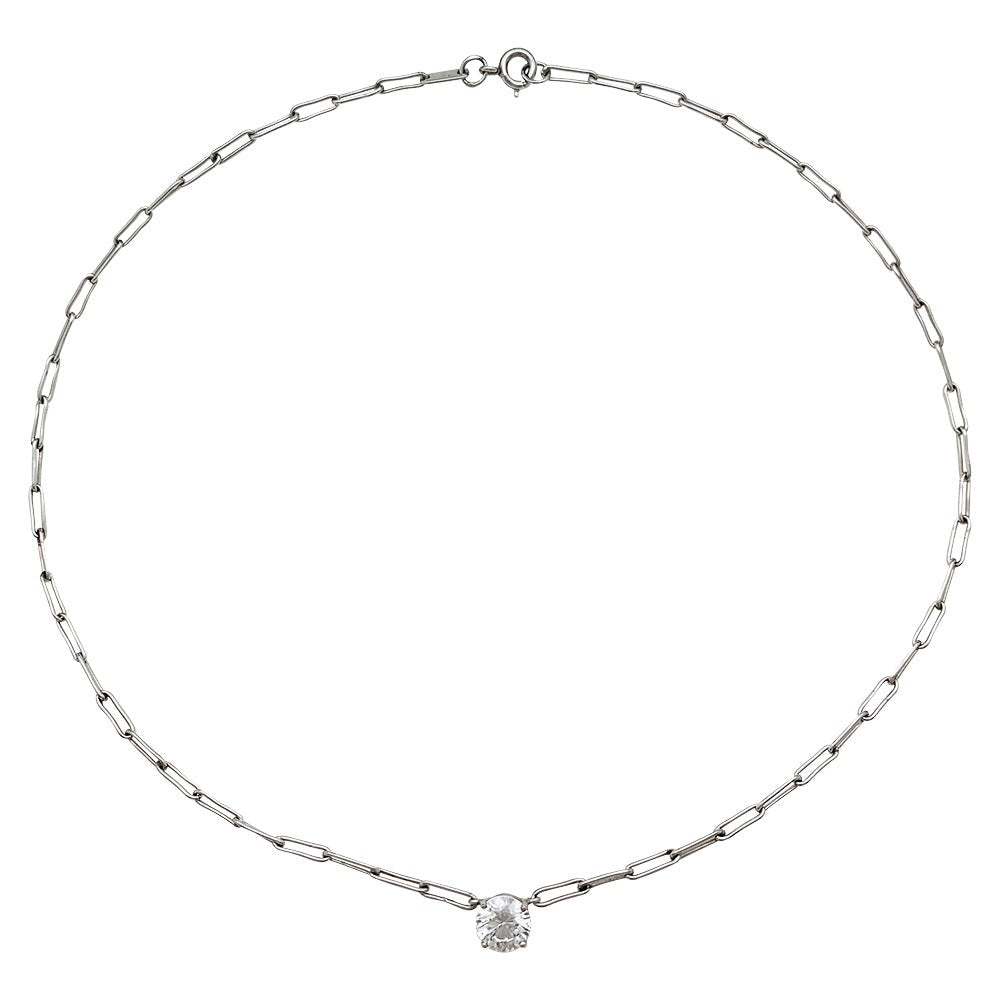 Collier solitaire diamant 1,50 carat en or blanc - Castafiore