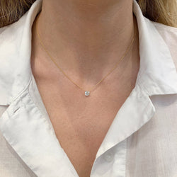Collier solitaire, or jaune et blanc - Castafiore