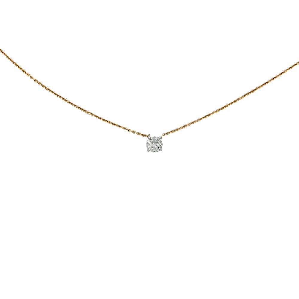 Collier solitaire, or jaune et blanc - Castafiore