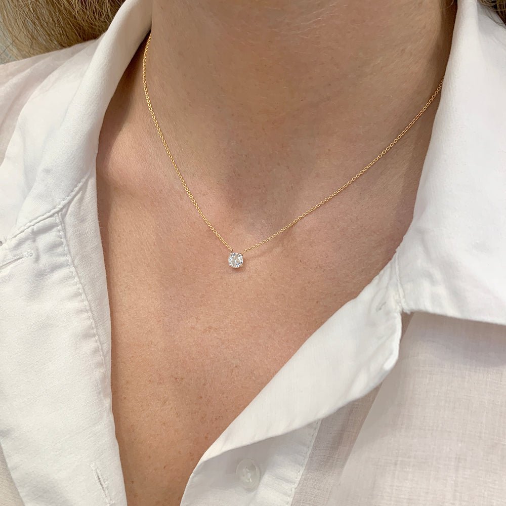 Collier solitaire, or jaune et blanc - Castafiore