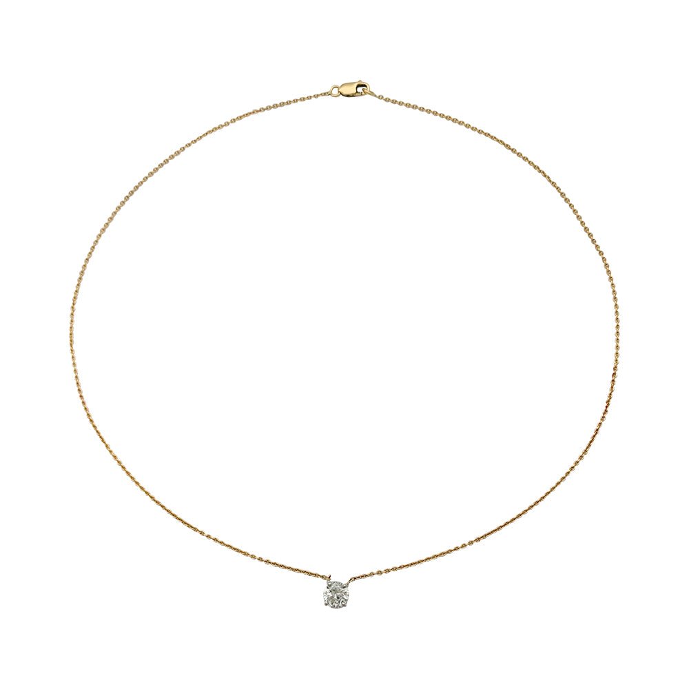 Collier solitaire, or jaune et blanc - Castafiore