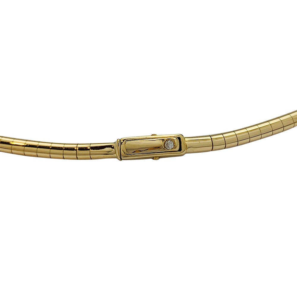 Collier Stern omega or jaune, diamants - Castafiore