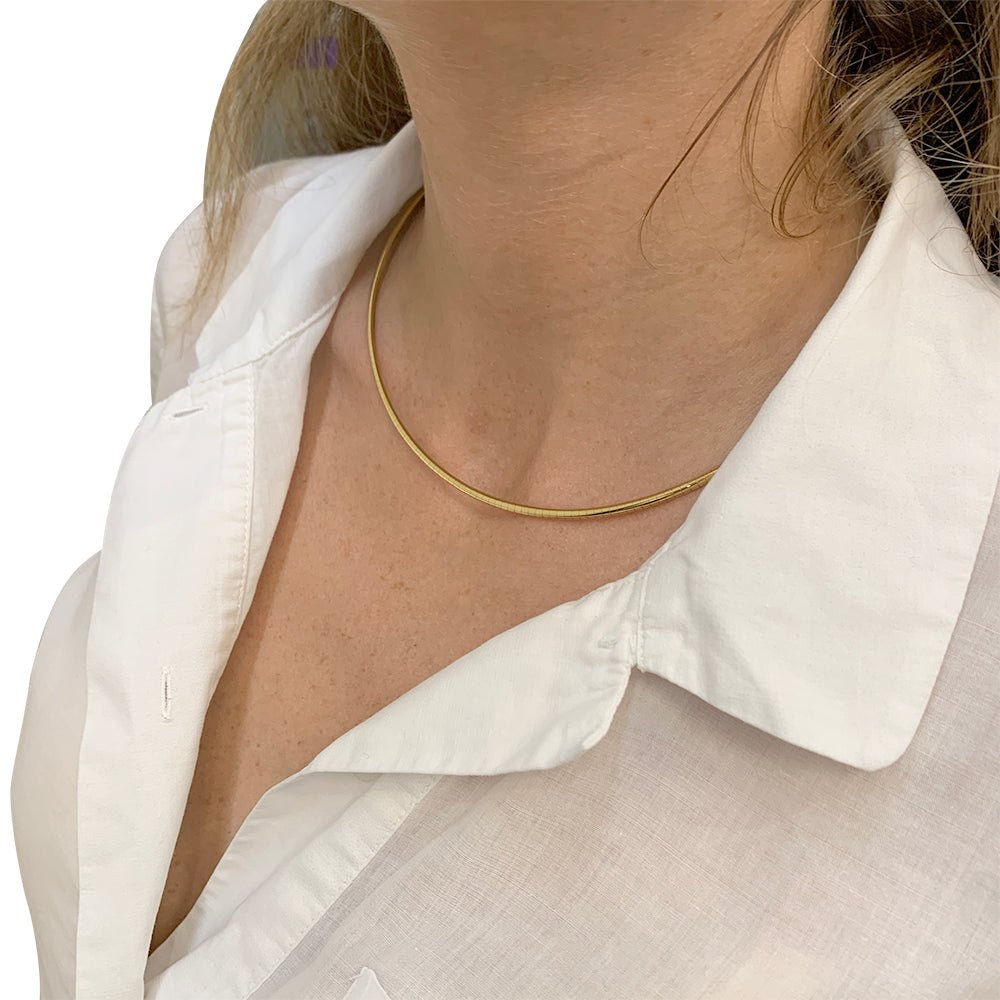 Collier Stern omega or jaune, diamants - Castafiore