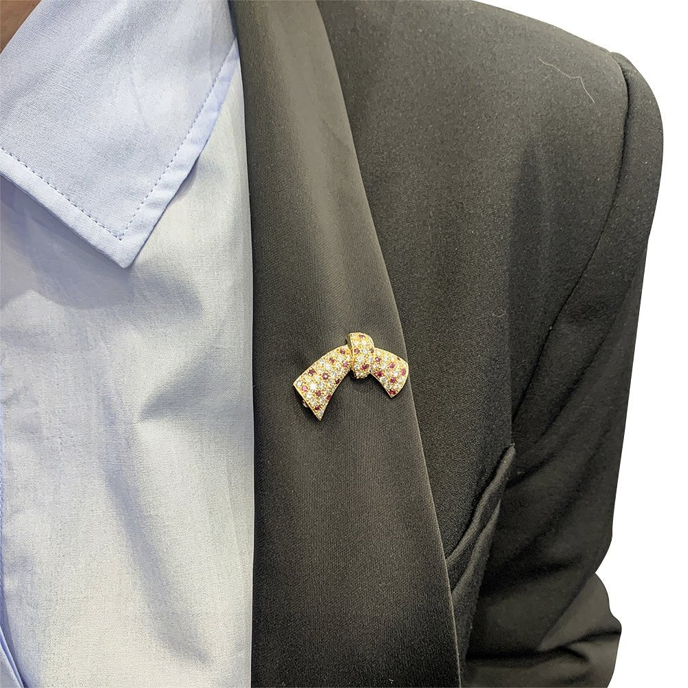 Collier transformable Van Cleef & Arpels, or jaune, rubis, diamants - Castafiore