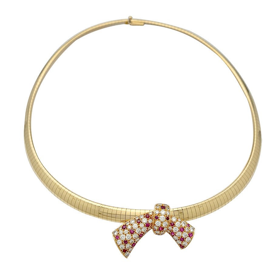 Collier transformable Van Cleef & Arpels, or jaune, rubis, diamants - Castafiore