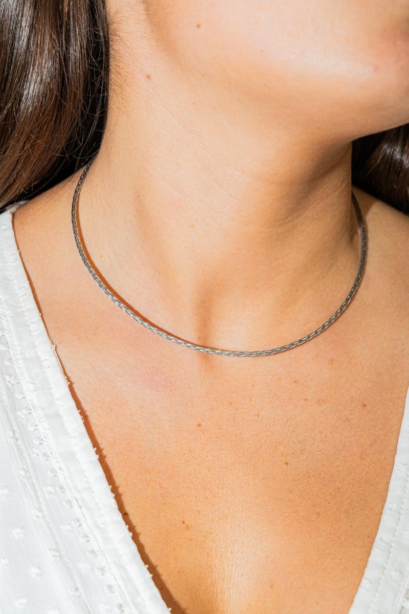 Collier Tressé Or blanc - Castafiore