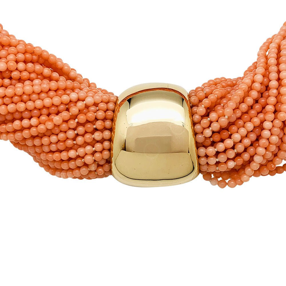 Collier VAN CLEEF & ARPELS en or jaune et corail - Castafiore