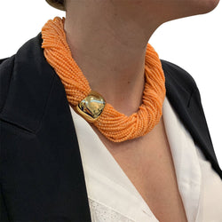 Collier VAN CLEEF & ARPELS en or jaune et corail - Castafiore