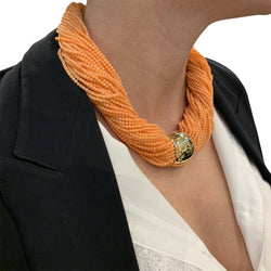 Collier VAN CLEEF & ARPELS en or jaune et corail - Castafiore