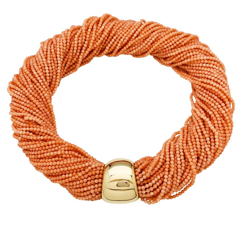 Collier VAN CLEEF & ARPELS en or jaune et corail - Castafiore