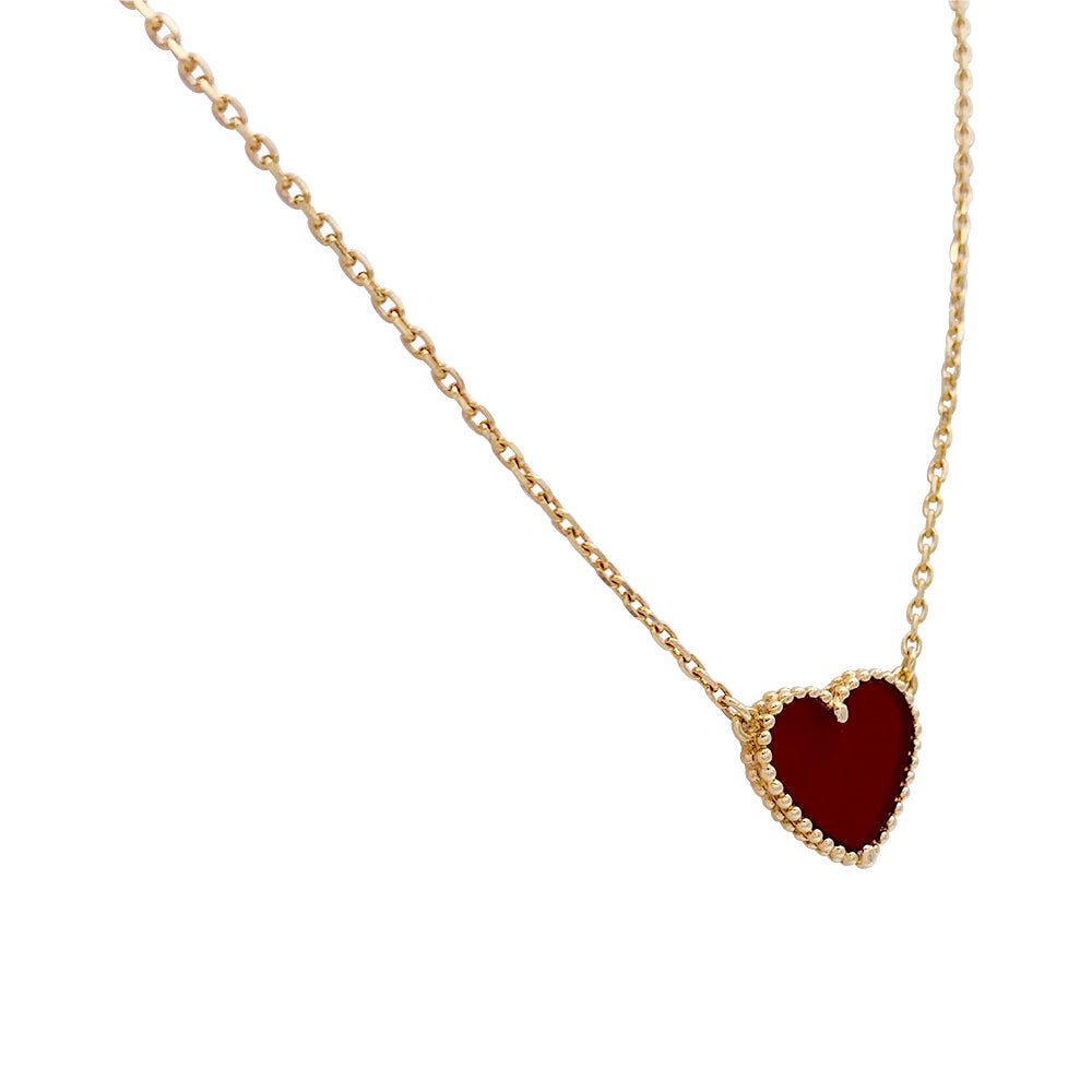 Collier Van Cleef & Arpels, “Lucky Alhambra Coeur”, cornaline - Castafiore