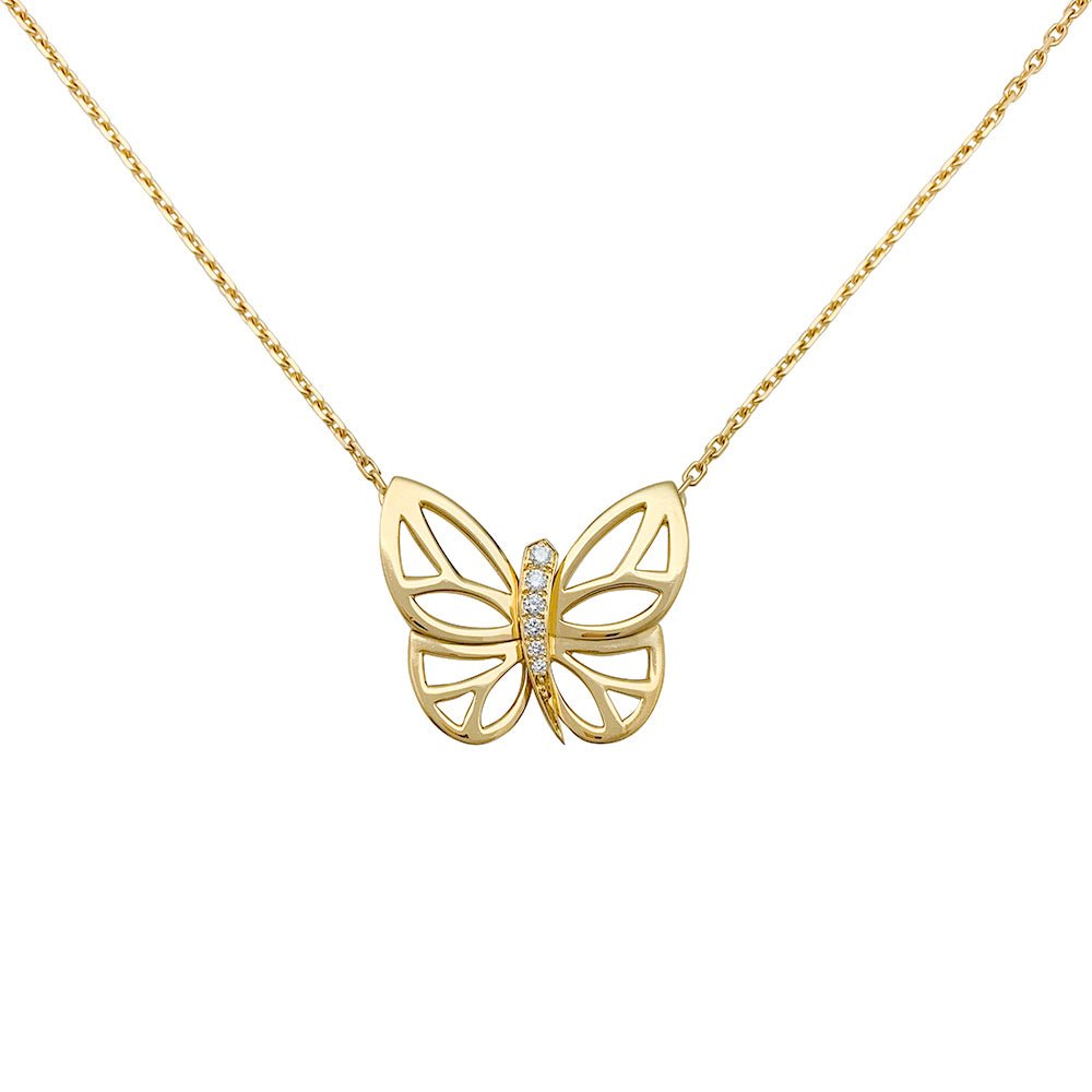 Collier Van Cleef & Arpels "Papillon" en or jaune et diamants - Castafiore