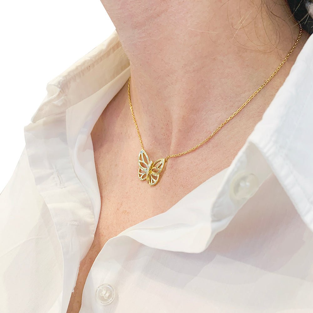 Collier Van Cleef & Arpels "Papillon" en or jaune et diamants - Castafiore