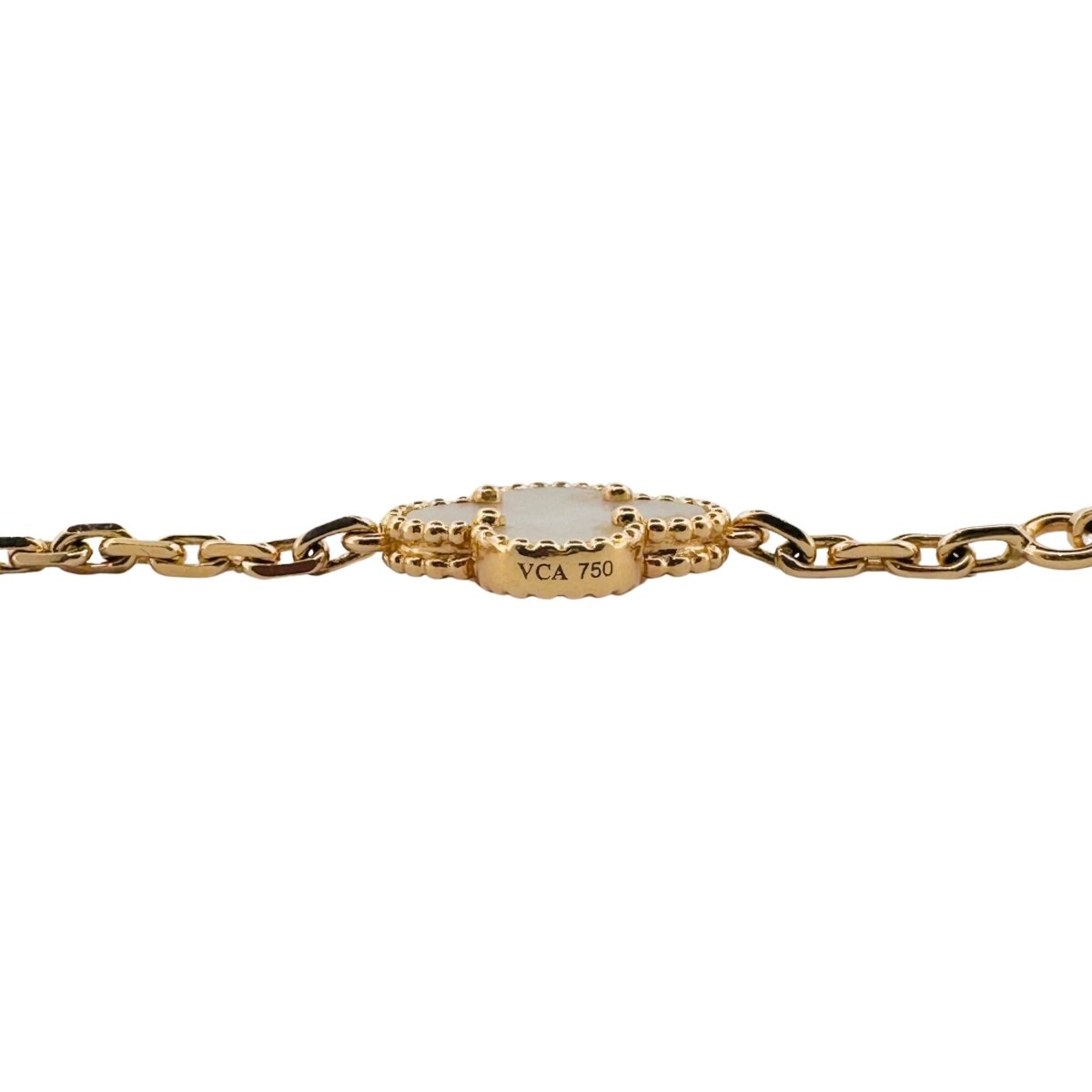 Collier VAN CLEEF & ARPELS "Vintage Alhambra" 10 motifs en or jaune et nacre - Castafiore