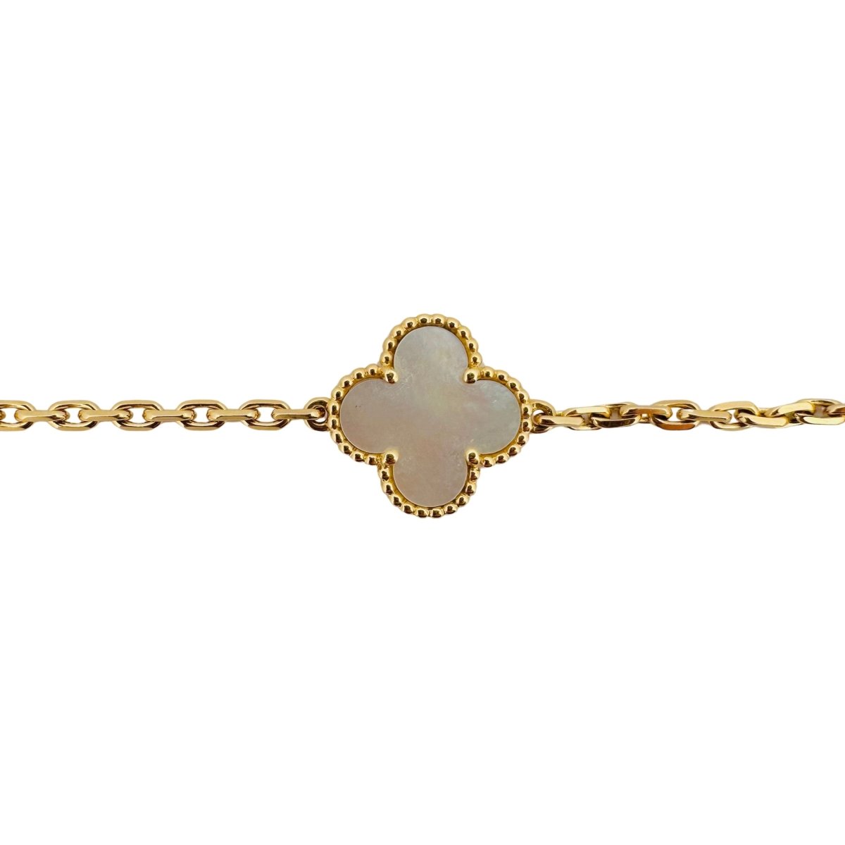 Collier VAN CLEEF & ARPELS "Vintage Alhambra" 10 motifs en or jaune et nacre - Castafiore