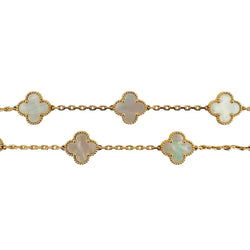 Collier VAN CLEEF & ARPELS "Vintage Alhambra" 10 motifs en or jaune et nacre - Castafiore