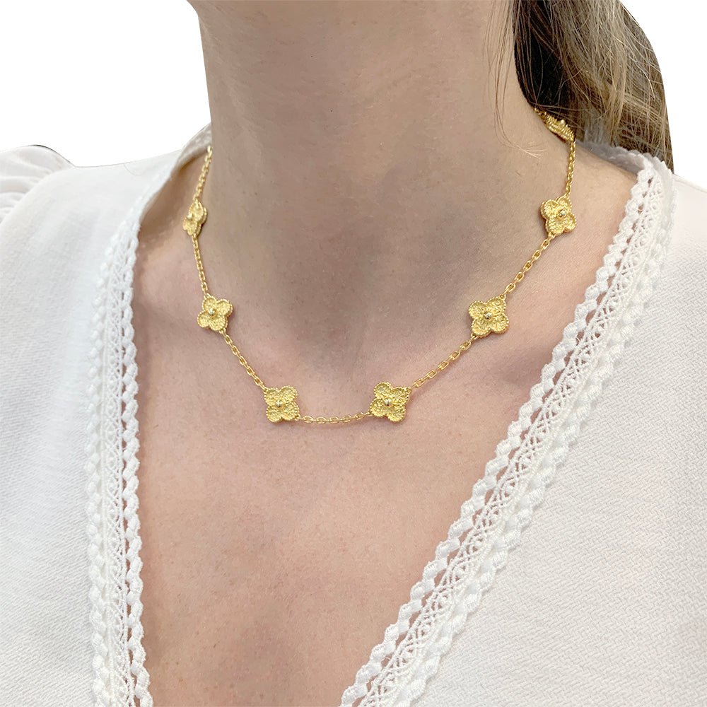 Collier Van Cleef & Arpels, "Vintage Alhambra", or jaune. - Castafiore