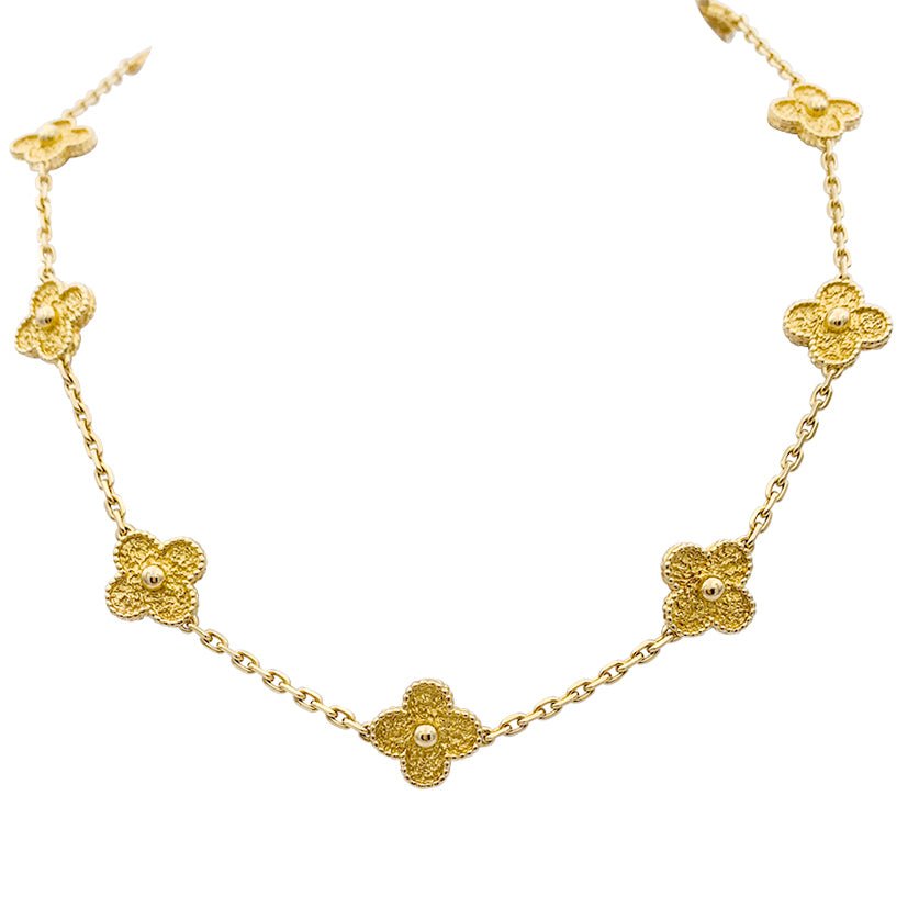 Collier Van Cleef & Arpels, "Vintage Alhambra", or jaune. - Castafiore