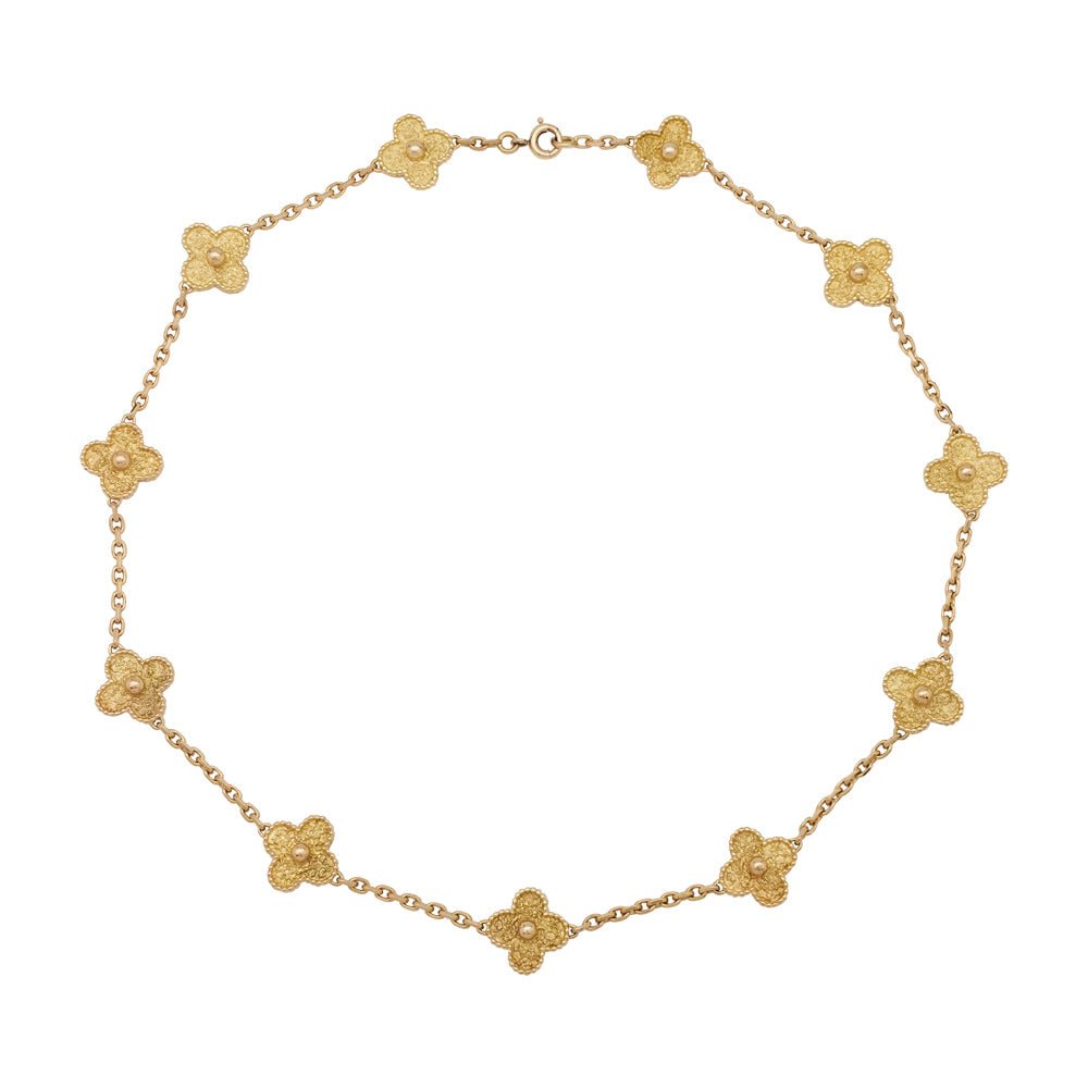 Collier Van Cleef & Arpels, "Vintage Alhambra", or jaune. - Castafiore