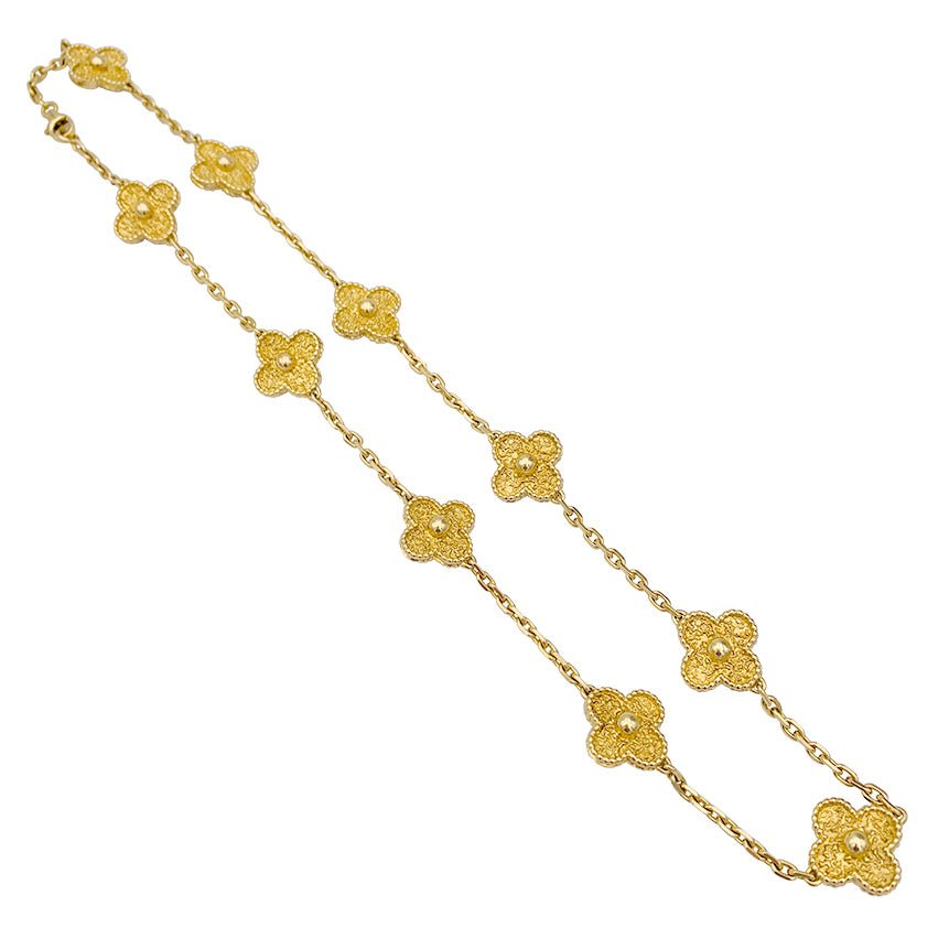 Collier Van Cleef & Arpels, "Vintage Alhambra", or jaune. - Castafiore