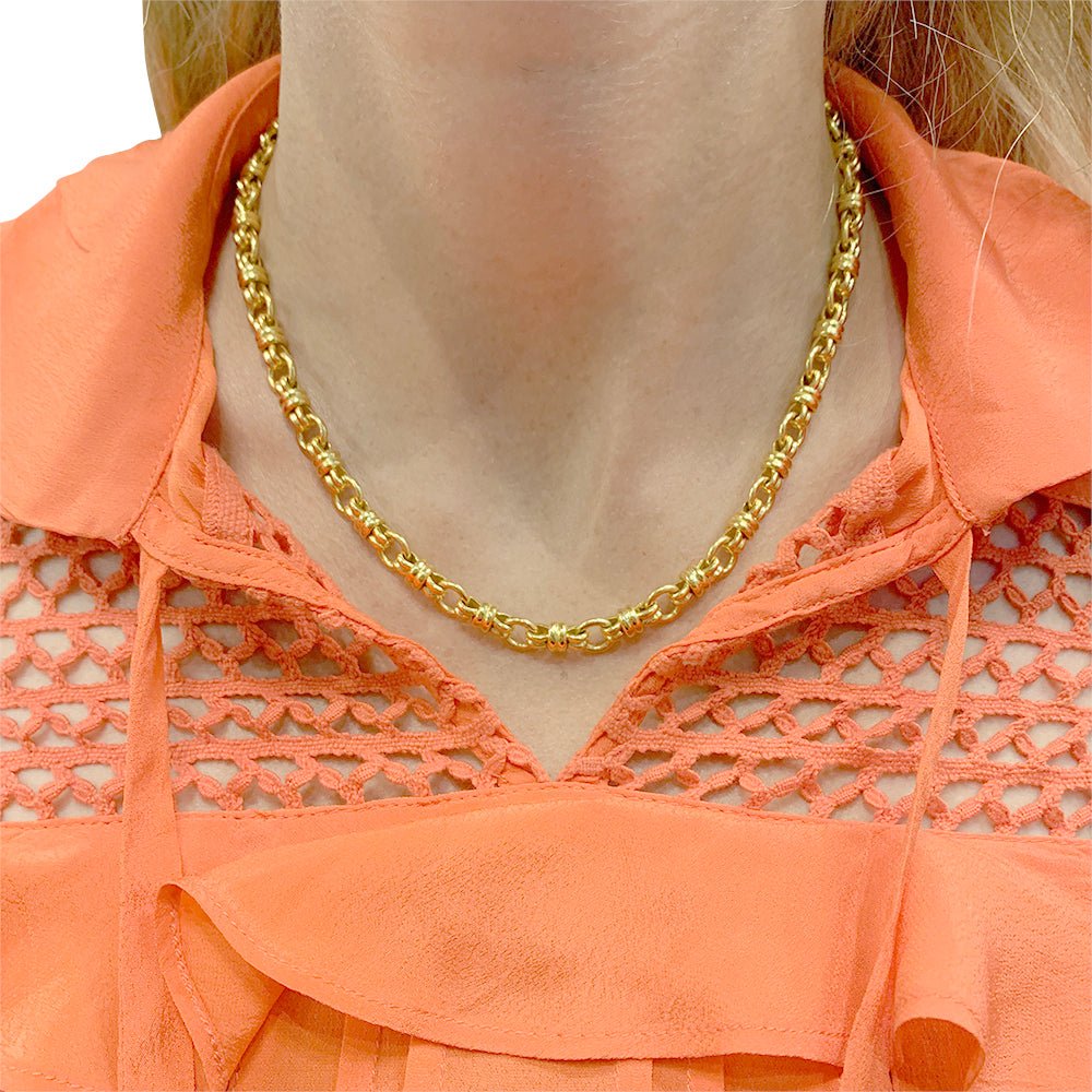 Collier vintage maille marine en or jaune - Castafiore