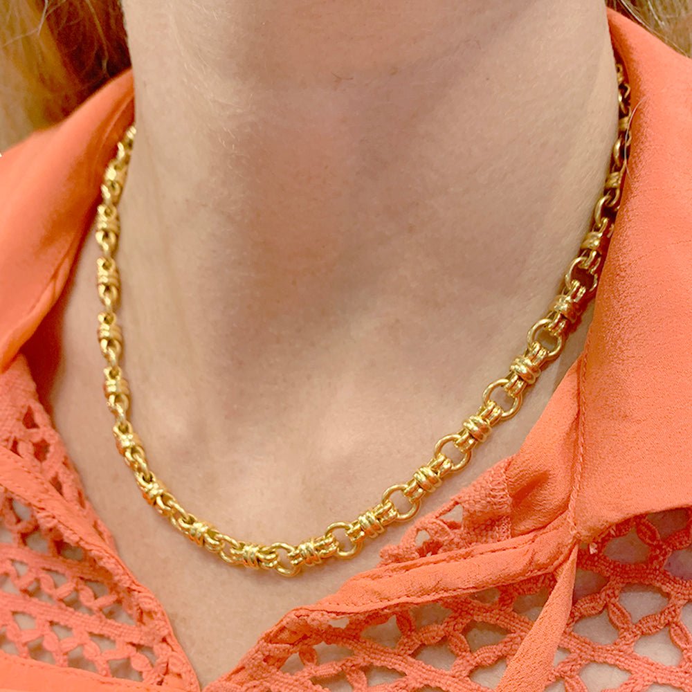 Collier vintage maille marine en or jaune - Castafiore