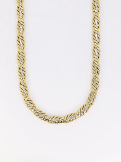 Collier vintage tressé en 2 tons d’or et diamants - Castafiore