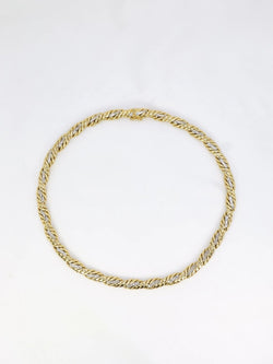 Collier vintage tressé en 2 tons d’or et diamants - Castafiore