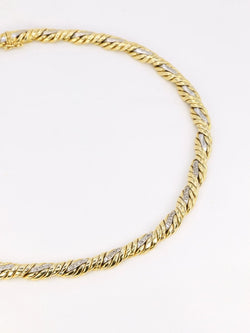 Collier vintage tressé en 2 tons d’or et diamants - Castafiore