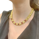 Collier Wempé en or jaune serti de rubis et de diamants - Castafiore