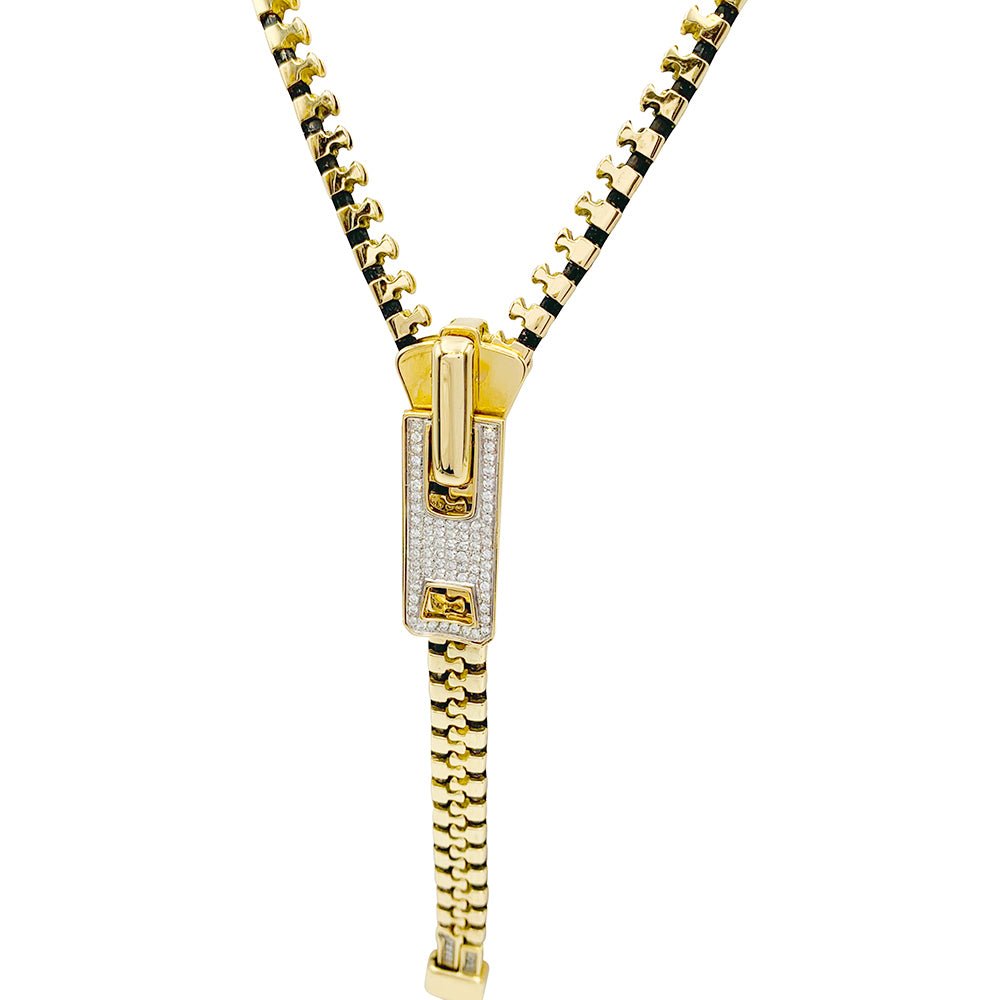 Collier ZIP en or jaune et diamants - Castafiore